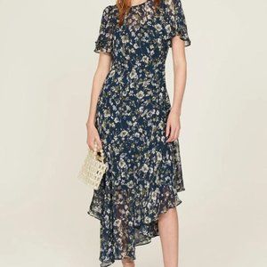 ASTR the Label Blue Floral Midi Dress